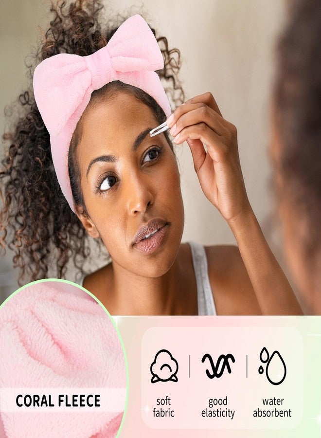 وايفل مجموعة WHAVEL المكونة من 6 عصابات رأس للسبا - عصابات رأس ناعمة للمكياج والعناية بالبشرة وغسل الوجه، هدايا مثالية لحفلات السبا الساحرة (وردي وأخضر) - Image 5